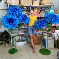 Ростовой цветок из бумаги "Василёк" (цвет любой по договоренности)